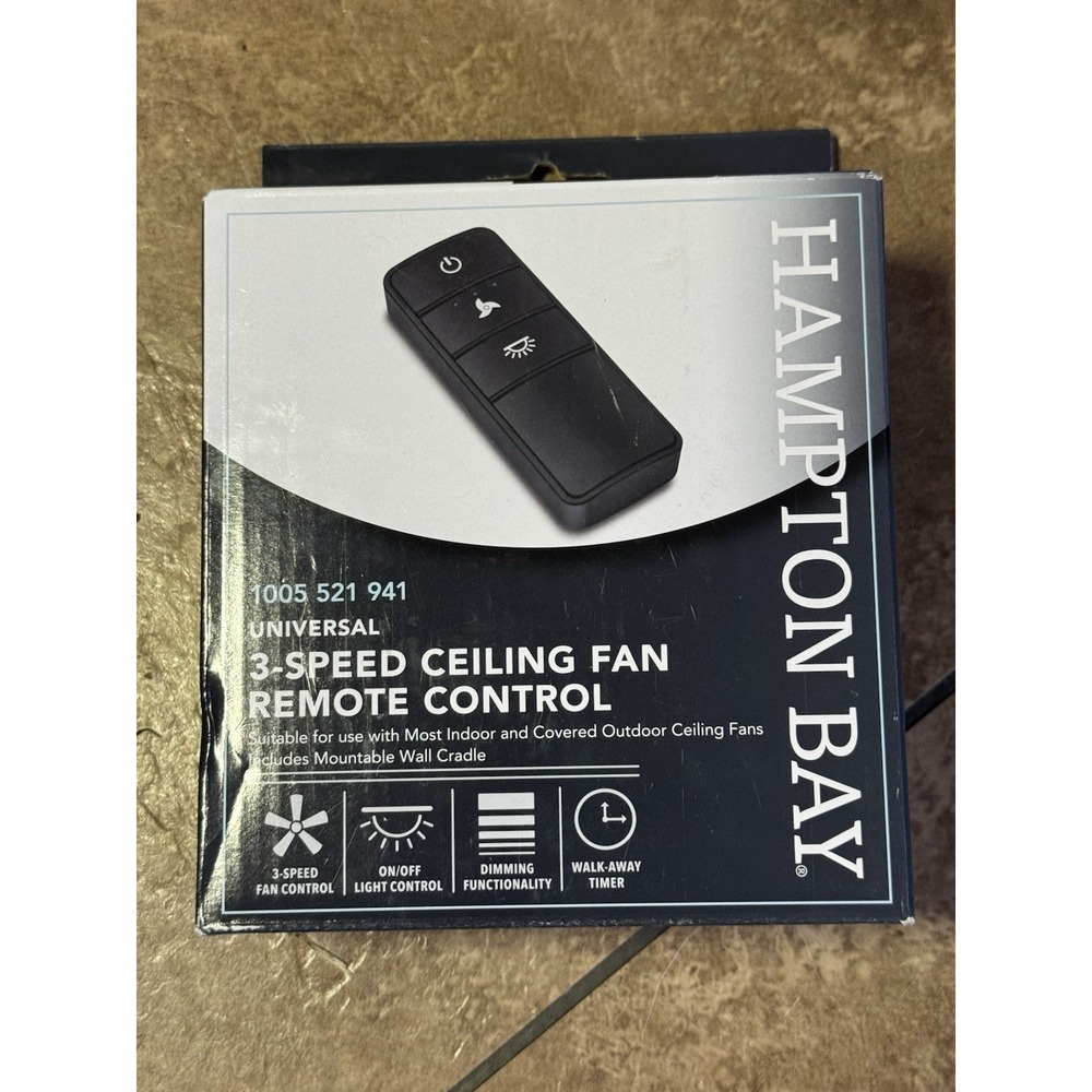Hampton Bay 3 Speed Universal Ceiling Fan Remote Control Light Dimming Option